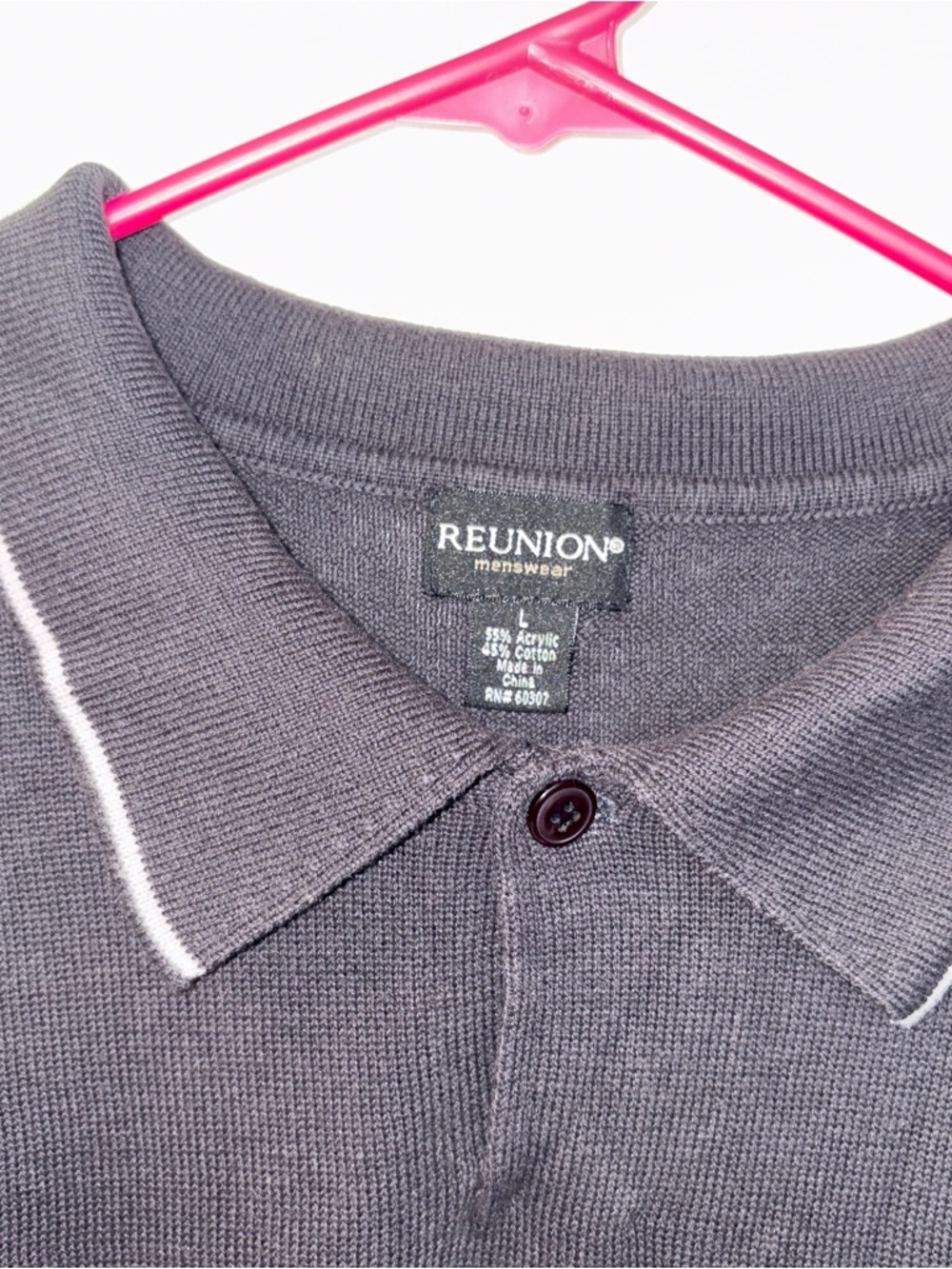Men’s Vintage Reunion Black Polo Size: L - Picture 2 of 4